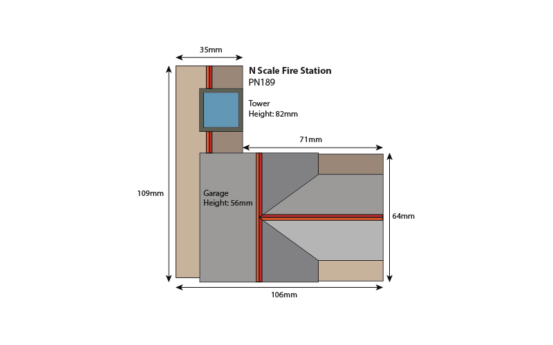 Metcalfe PN189 Fire Station N Scale
