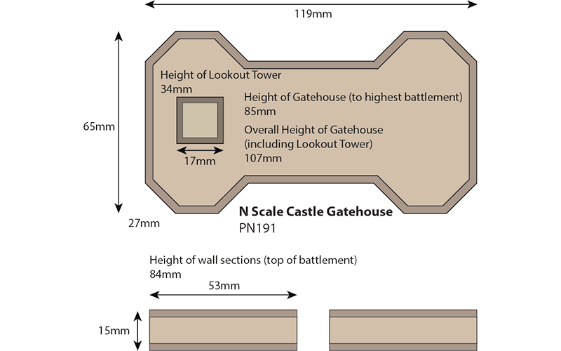 Metcalfe PN191 Castle Gatehouse N Scale