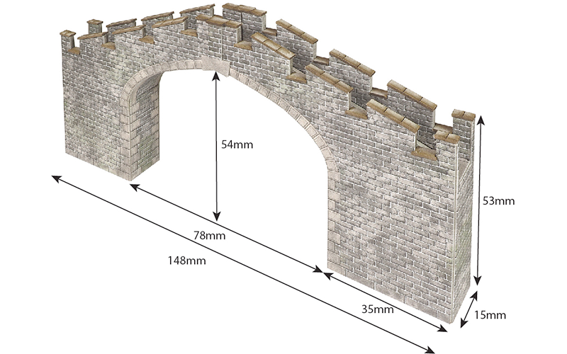 Metcalfe PN196 Castle Wall Bridge N Scale