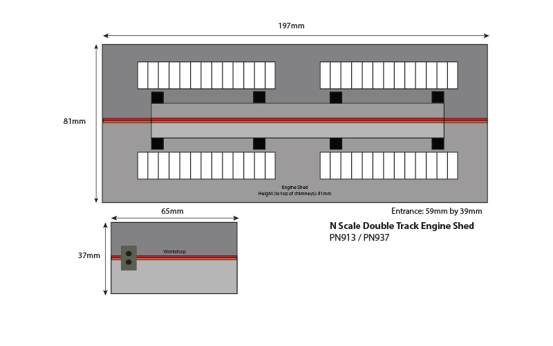 Metcalfe PN937 Settle/Carlisle Double Track Engine Shed N Scale
