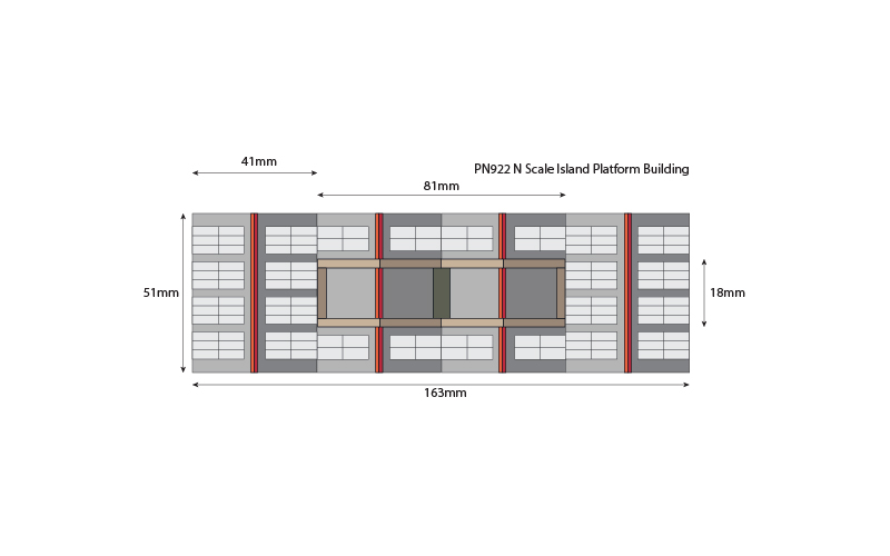 Metcalfe PN922 Island Platform Building N Scale