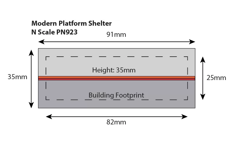 Metcalfe PN923 Modern Platform Shelter N Scale