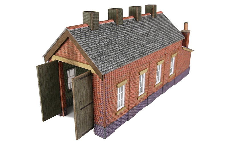 Metcalfe PN931 Engine Shed Single Track Red Brick N Scale