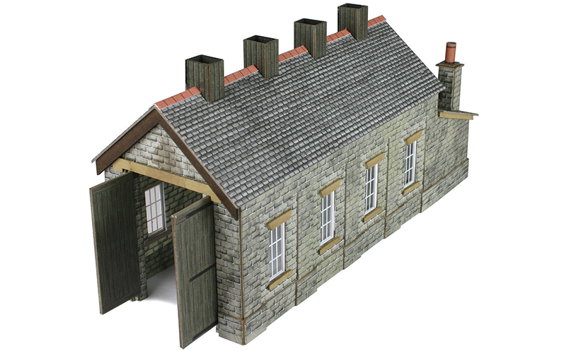 Metcalfe PN932 Engine Shed Single Track Stone Built N Scale