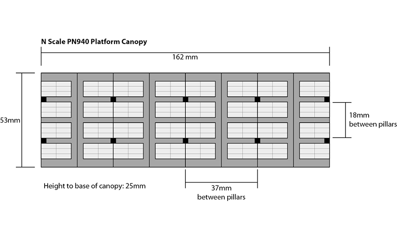 Metcalfe PN940 Platform Canopy N Scale