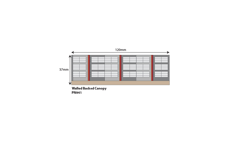 Metcalfe PN941 Wall Backed Platform Canopy N Scale