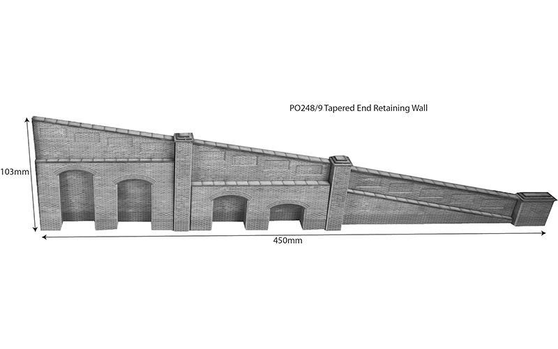 Metcalfe PO248 Tapered Retaining Walls Brick Style OO/HO Scale