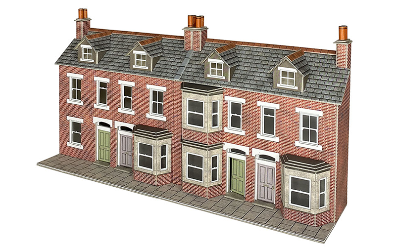 Metcalfe PO302 Low Relief Terraced House Fronts Brick OO/HO Scale