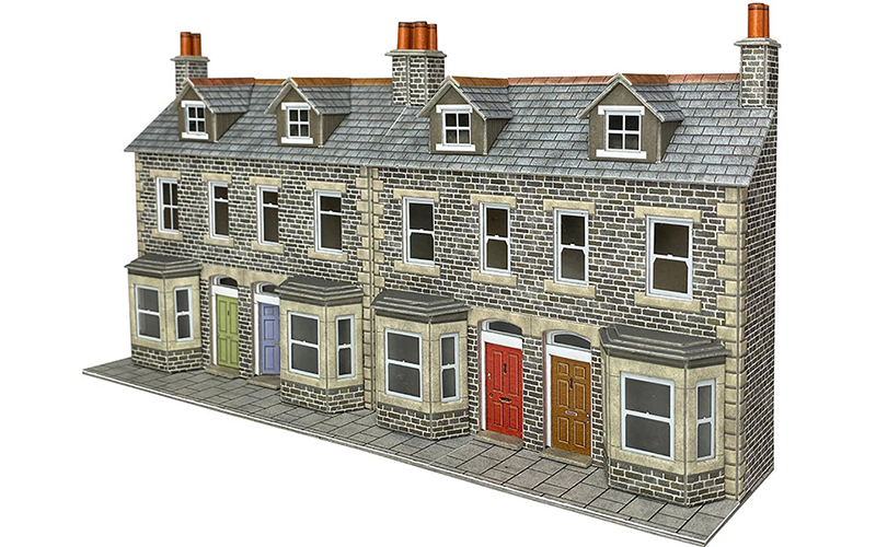 Metcalfe PO303 Low Relief Terraced House Fronts Stone OO/HO Scale
