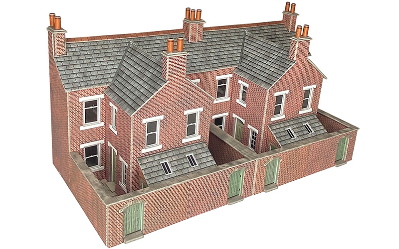 Metcalfe PO304 Low Relief Terraced House Backs Brick OO/HO Scale