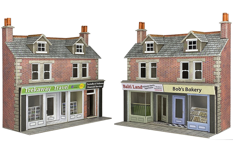 Metcalfe PO306 Low Relief Shop Fronts Brick OO/HO Scale