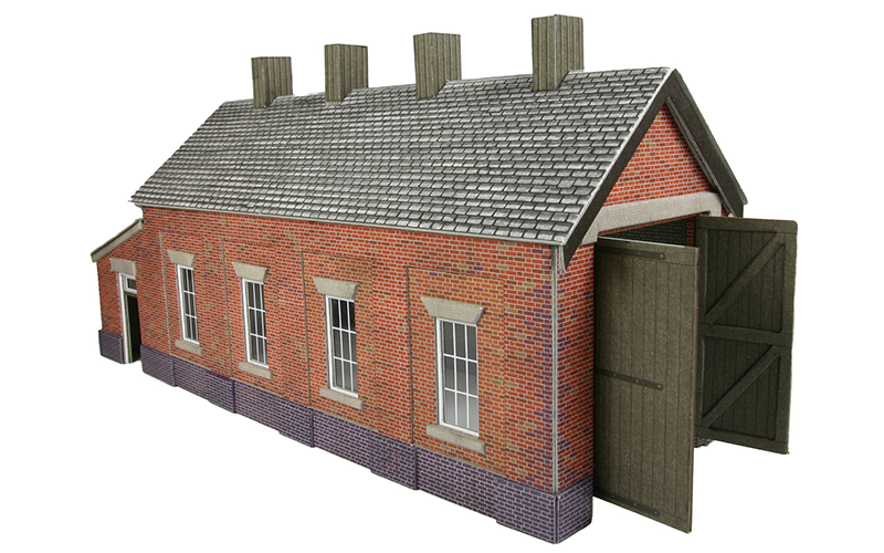 Metcalfe PO331 Engine Shed Red Brick Single Track OO/HO Scale