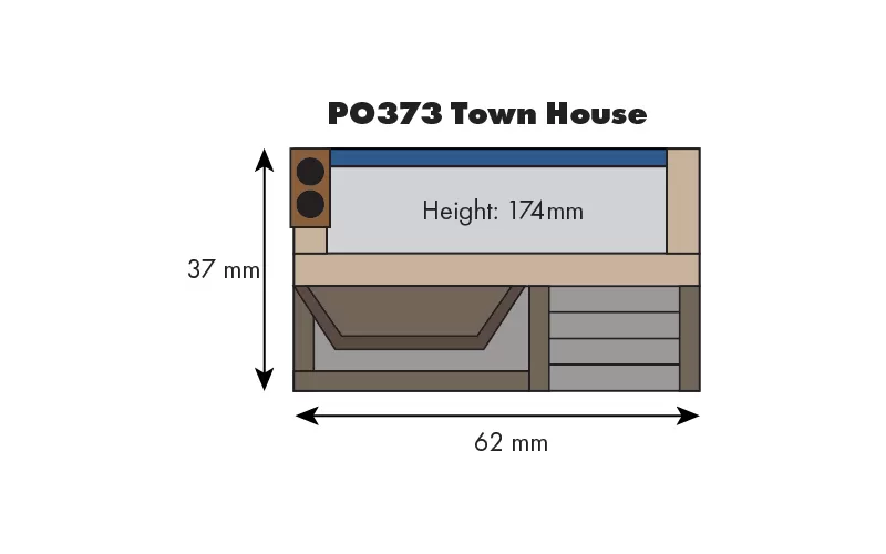 Metcalfe PO373 Low Relief Town House OO/HO Scale