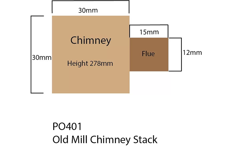 Metcalfe PO401 Old Mill Chimney Stack OO/HO Scale