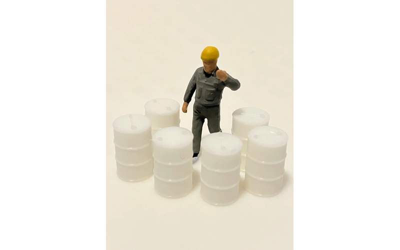 Panther Precision Models White Single Colour 200 Ltr Drum (Qty 6) HO Scale