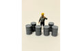 Panther Precision Models Dark Grey Single Colour 200 Ltr Drum (Qty 6) HO Scale