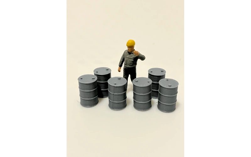 Panther Precision Models Dark Grey Single Colour 200 Ltr Drum (Qty 6) HO Scale