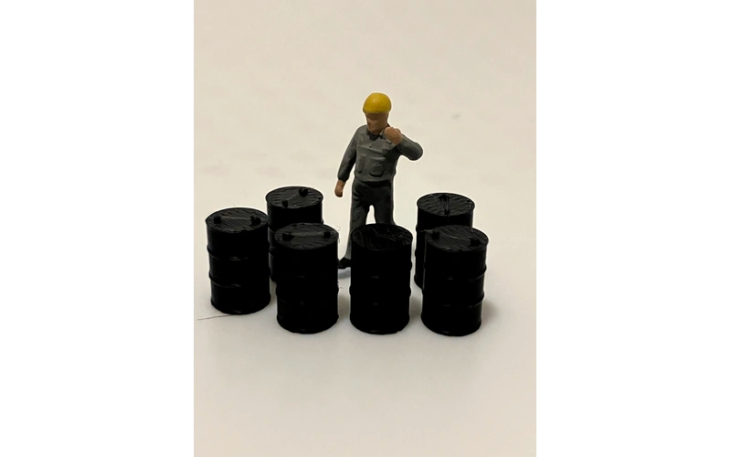 Panther Precision Models Black Single Colour 200 Ltr Drum (Qty 6) HO Scale