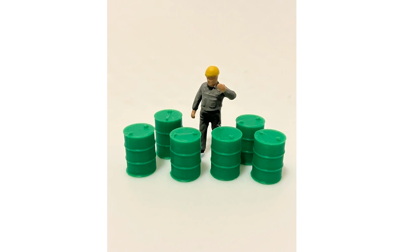 Panther Precision Models Green Single Colour 200 Ltr Drum (Qty 6) HO Scale