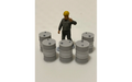 Panther Precision Models Light Grey and White Dual Colour 200 Ltr Drum (Qty 5) HO Scale