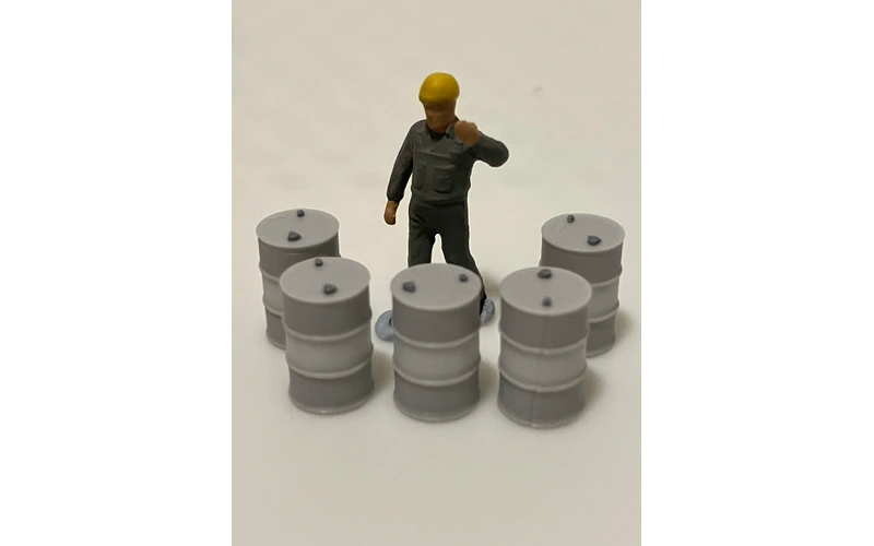 Panther Precision Models Light Grey and White Dual Colour 200 Ltr Drum (Qty 5) HO Scale