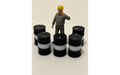 Panther Precision Models Black and White Dual Colour 200 Ltr Drum (Qty 5) HO Scale