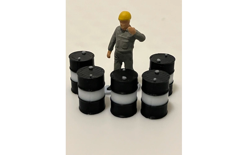 Panther Precision Models Black and White Dual Colour 200 Ltr Drum (Qty 5) HO Scale