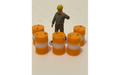 Panther Precision Models Orange and White Dual Colour 200 Ltr Drum (Qty 5) HO Scale