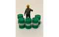 Panther Precision Models Green and White Dual Colour 200 Ltr Drum (Qty 5) HO Scale