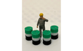 Panther Precision Models Black White Green Tri Colour 200 Ltr Drum (Qty 4) HO Scale