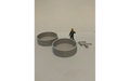 Panther Precision Models Grey Corrugated Water Trough  Large Empty Set (4 Pieces) HO Scale