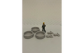 Panther Precision Models Grey Corrugated Water Trough  Small Low Height Empty Set (6 Pieces) HO Scale