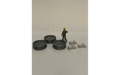 Panther Precision Models Silver Corrugated Water Trough Small Low Height Full Set (6 Pieces) HO Scale