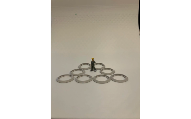 Panther Precision Models Concrete Round Tree Planter Small (Qty 8) HO Scale