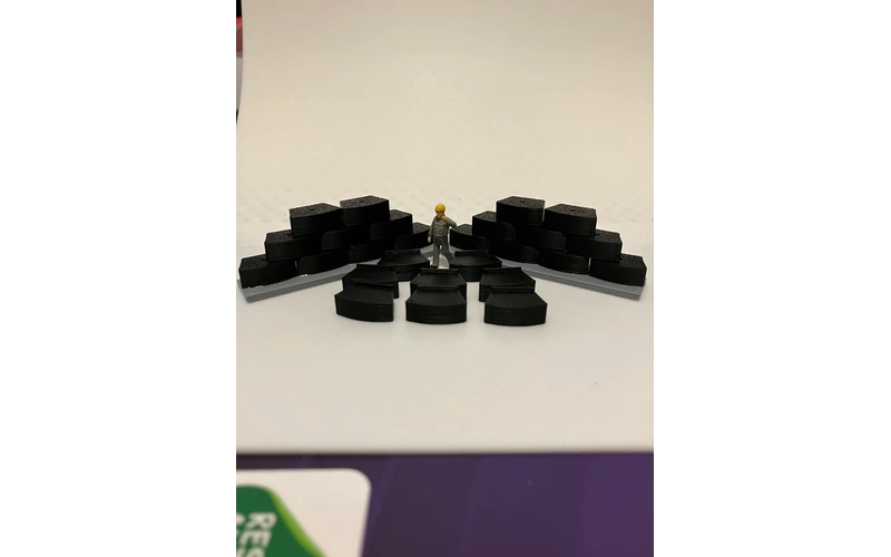 Panther Precision Models Black Kepple Block Retaining Wall Set (Qty 28) HO Scale