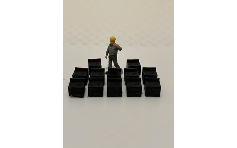 Panther Precision Models Black Kinka Block Retaining Wall Ends (Qty 12) HO Scale