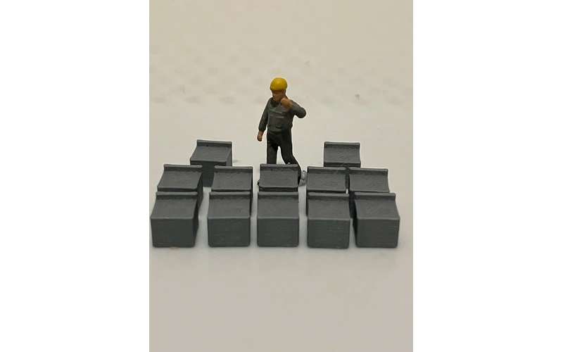 Panther Precision Models Grey Kinka Block Retaining Wall Ends (Qty 12) HO Scale