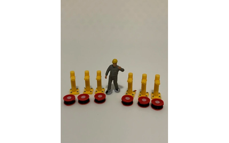 Panther Precision Models Post Mounted Fire Hose Reel Set (QTY 8)HO Scale