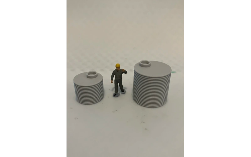 Panther Precision Models Grey 2,000 L & 5,000 L Corrugated Iron Tank (2 Pieces) HO Scale