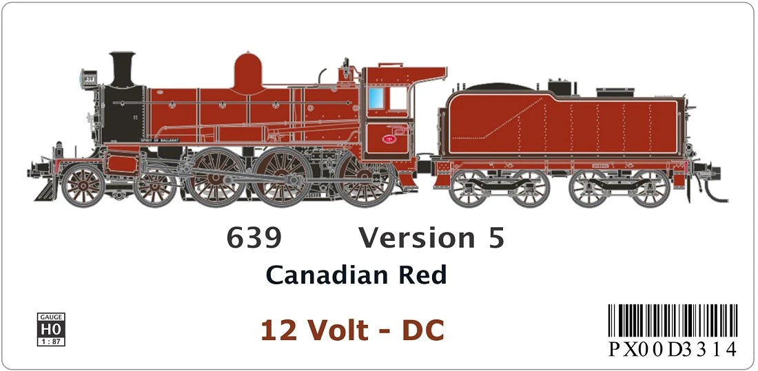 SDS / Phoenix Victorian Railways D3 Class Locomotive 639C HO Scale DCC Sound