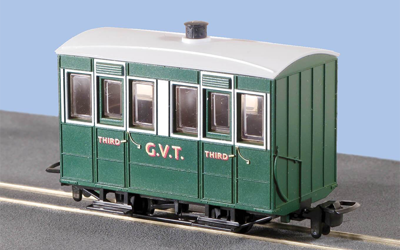 Peco Great Little Trains GR-500 4 Wheel Enclosed Side Coach Glyn Valley Tramway OO9 Scale