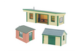 Peco Lineside Kit NB-16 Station Platform Shelter with Timber and Brick Huts N Scale