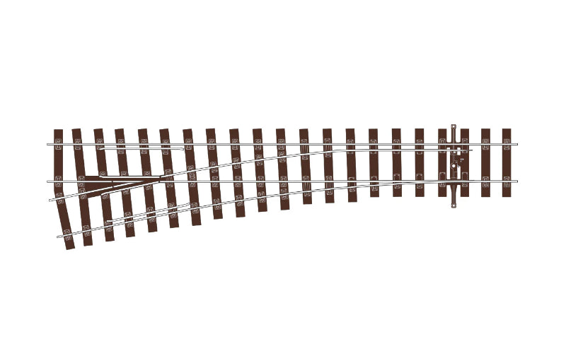Peco Streamline SL-U1196 Bullhead Left Hand Turnout Medium Radius Code 75 OO/HO Scale
