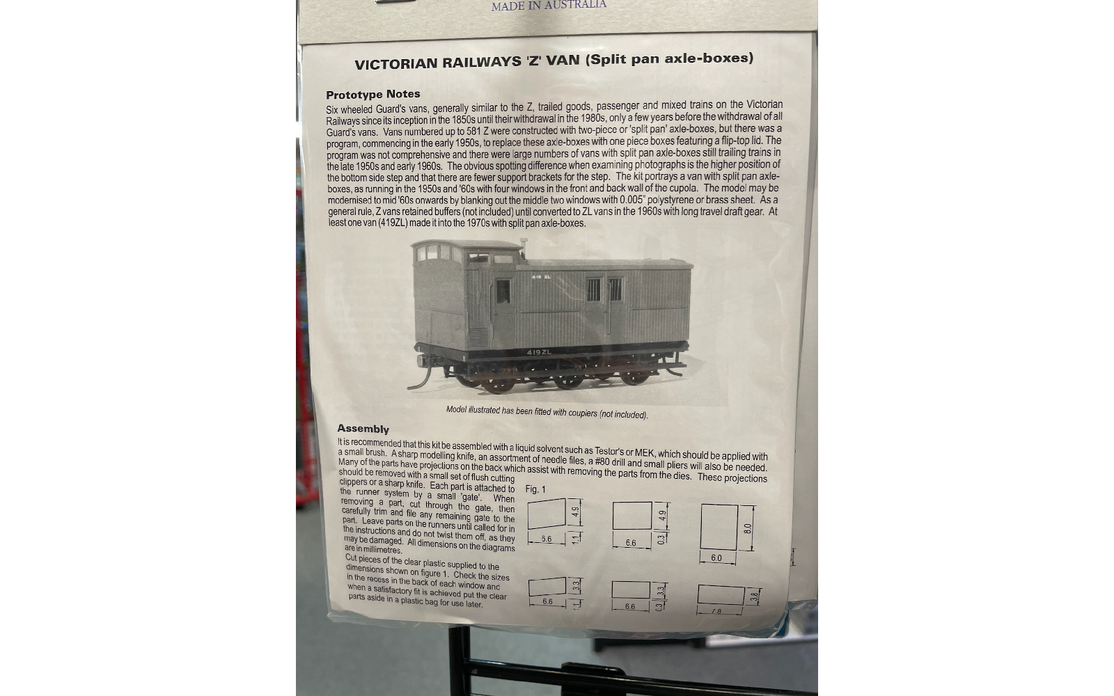 Steam Era Models R18T Z Van w/ Two Piece Axleboxes Kit HO Scale