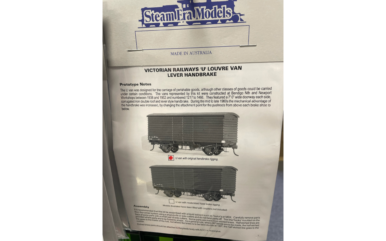 Steam Era Models R4E U Louvre Van Kit HO Scale