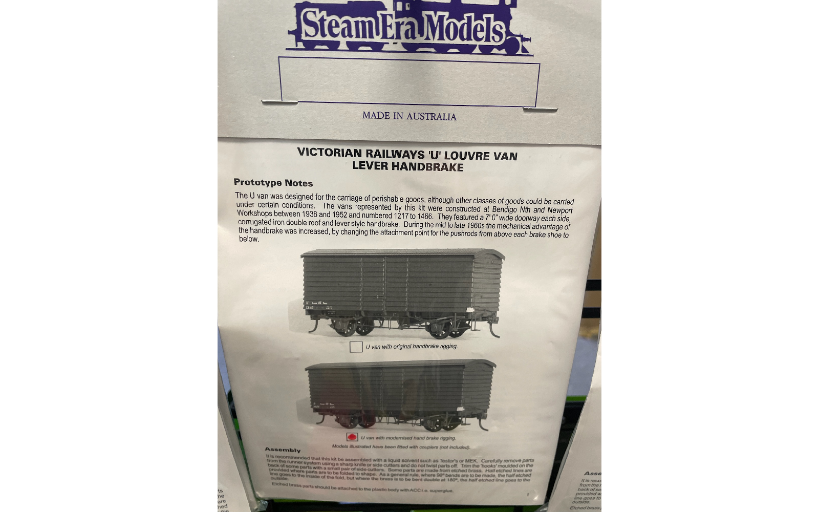 Steam Era Models R4L U Louvre Van Kit HO Scale