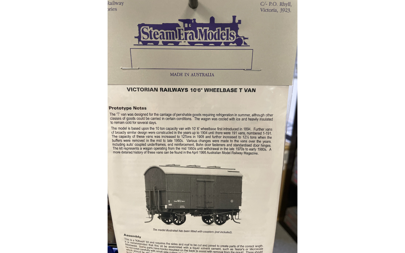 Steam Era Models R6 T Iced Van Kit HO Scale