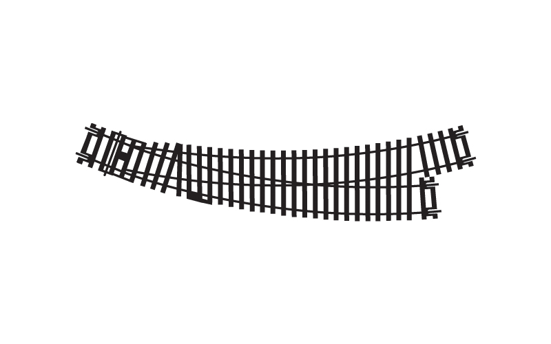 Hornby R8074 Left Hand Curved Point 852mm Curve Radius Both Tracks 22.5°/37.5° HO/OO Scale