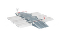 Roco 40022 Railway Crossing (kit) for ROCO LINE with Bedding HO Scale