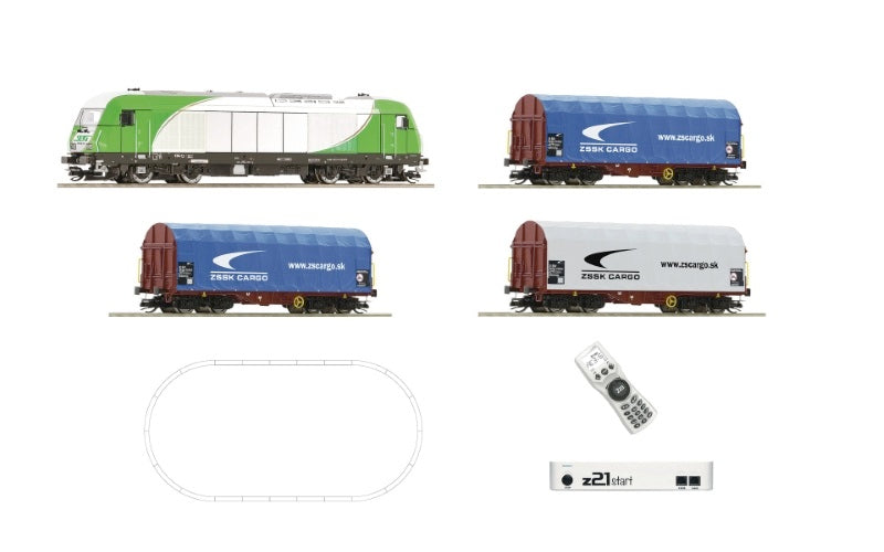 Roco 5190001 z21 Start Digital Set: Diesel Locomotive ER 20 of the SETG with Freight Train TT Scale